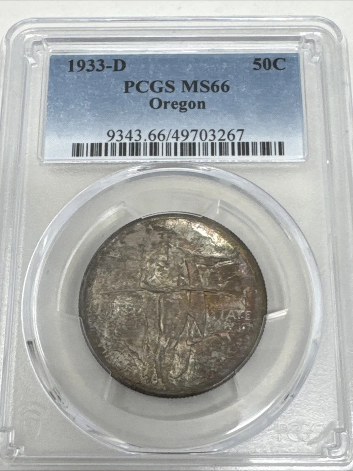 1933 PCGS MS66 Oregon Trail 50c Toned - Image 3 of 4