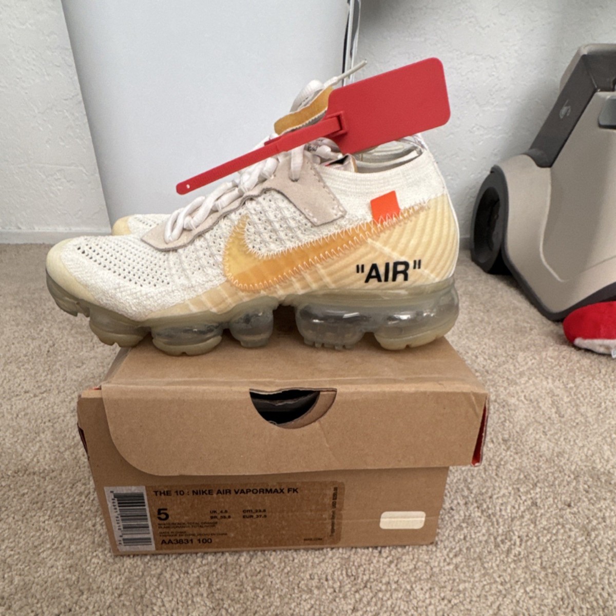 Nike Off-White x Air VaporMax AA3831-100 Men's Sneaker White