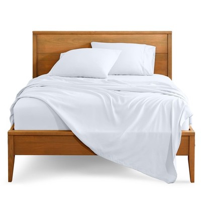 Split Head Flex King Sheet Set 1800 Microfiber 4 Piece White Bare Home Sheets