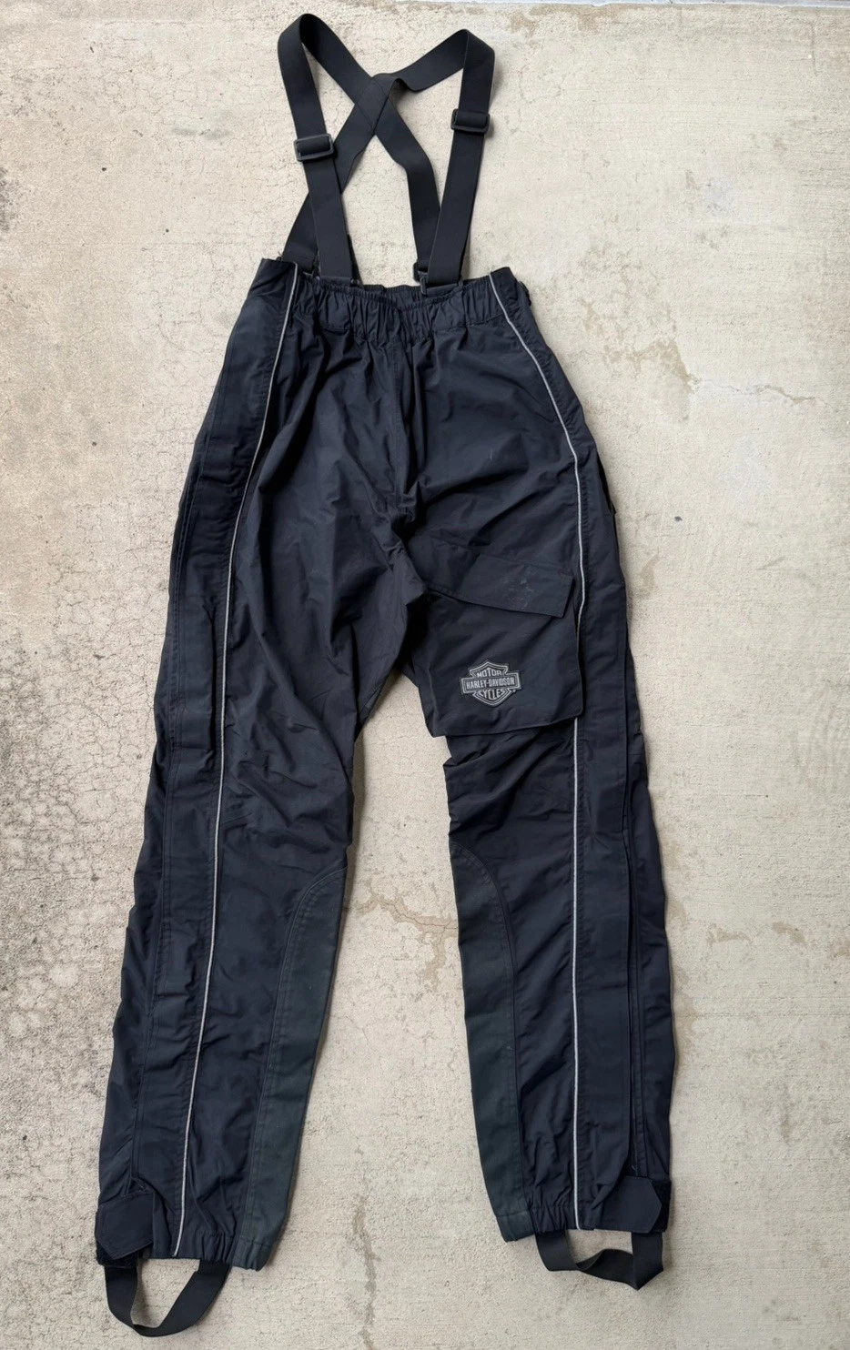 Harley-Davidson Men’s Black Motorcycle Rain Overalls Waterproof Riding Pants S