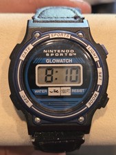 Vintage Nintendo Glowatch Blue Digital Watch Retro Collectible Works EUC C70