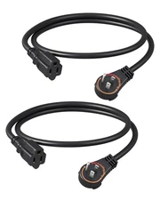 DEWENWILS 3FT 3Prong 15A/1875W 360° Rotating Flat Plug Extension Cord,Heavy Duty