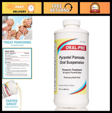 Pyrantel Pamoate Oral Suspension 50mg/mL - Pinworm Treatment for Kids  Adults,