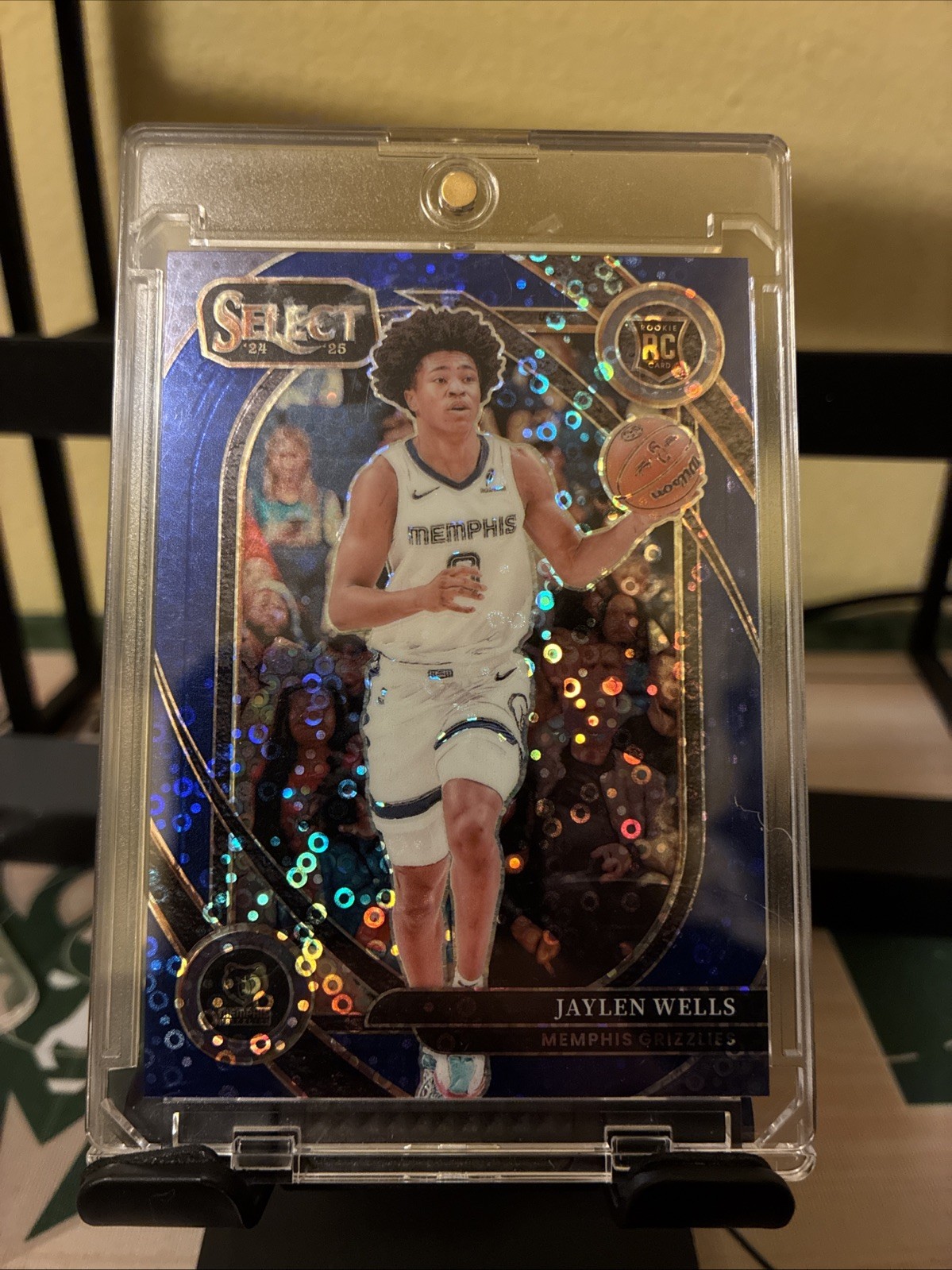 2024-25 Panini Select - Courtside Jaylen Wells #267 Blue Disco Prizm /25 (RC)