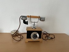 Vintage Retro Tischtelefon Holz Wählscheibe Telefon funktioniert 80er
