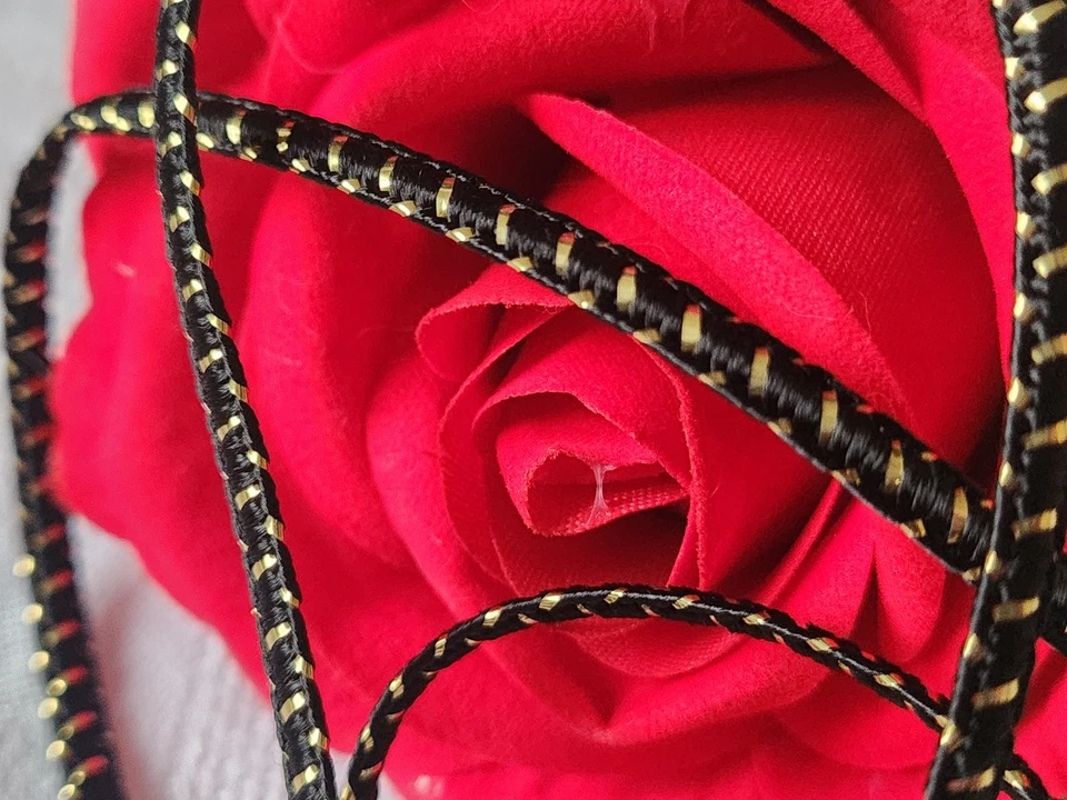 Cordon vintage doré noir galon 3 métres sur 0,4 cm made in France  A3 - Photo 2/3