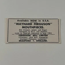 Ferguson Bell Limited Maynard Ferguson Mouthpieces Bradford 1968 Ad SAJ1-S1