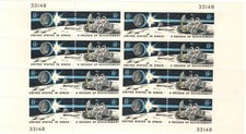 A DECADE IN SPACE US IN SPACE SET OF 4 BLOCKS OF 8C APOLLO STAMPS