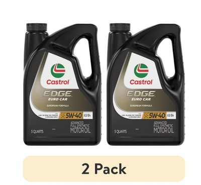 2 pack) Castrol EDGE Euro 5W-40 A3/B4 Advanced Full Synthetic