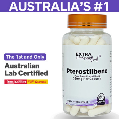 Pterostilbene 350mg High Purity Capsules |  Australian Lab Certified | Longevity