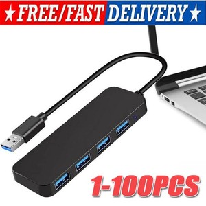 4 Port USB 3.0 Hub Splitter Multi Adapter 5Gbps High Speed PC Desktop Laptop LOT