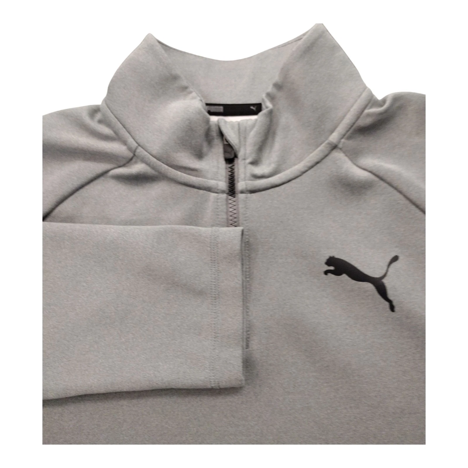 Puma Essential Active 1/4 Zip Runner Pullover Men's Size Large Heather Gray
