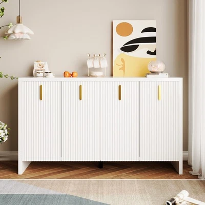 Sideboard Kommode 140x80 cm Holz Anrichte Modern Standschrank flexiblem Stauraum - Bild 1 von 4