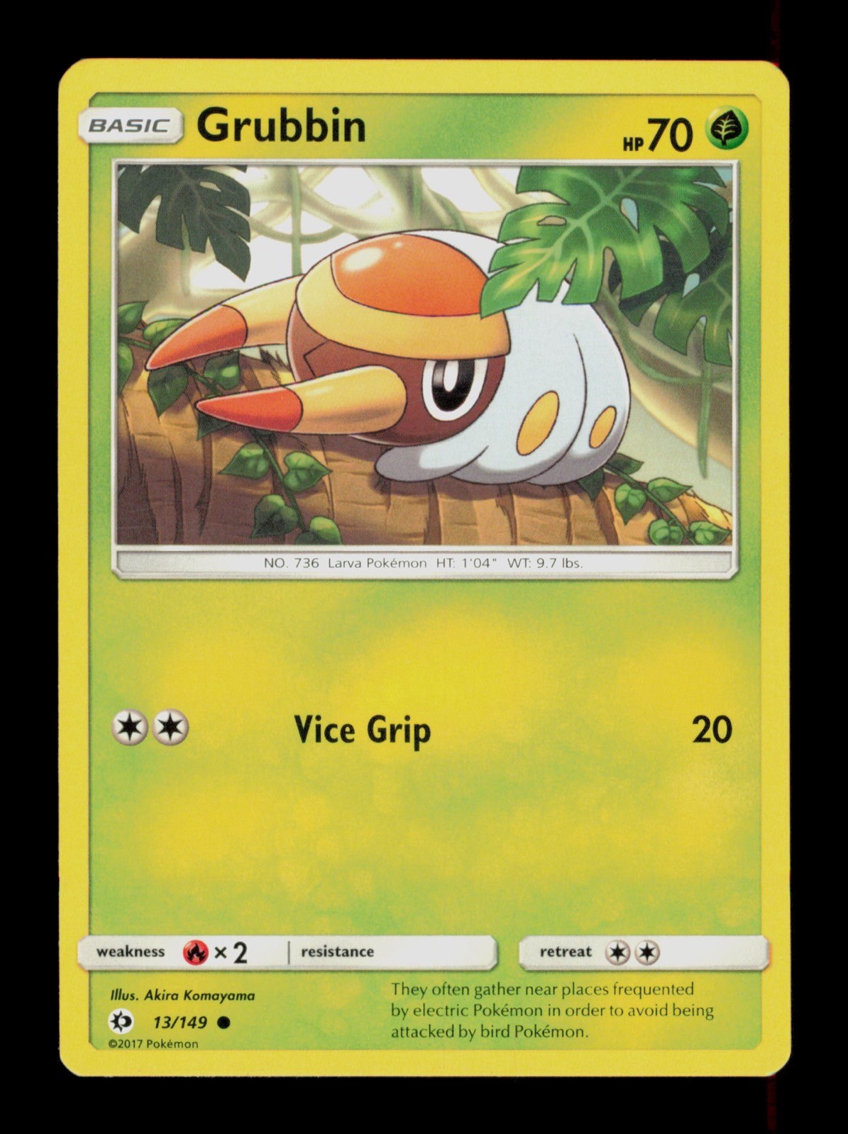 Grubbin 13/149 Pokemon Sun&Moon Trading Card TC