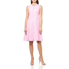 Calvin Klein Pink Sleeveless Zipper Front Fit Flare Dress & Topper Women Size 4