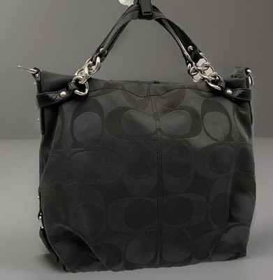 COACH Brooke Signature Sateen Satchel Shoulder Bag Black C1176
