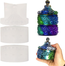 Stackable Storage Box Resin Molds, Vintage Jar Resin Mold with Lid Silicone Stor