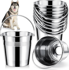 6 Pcs Stainless Steel Dog Water Bucket, Heavy Duty Stainless Steel Bucket Water