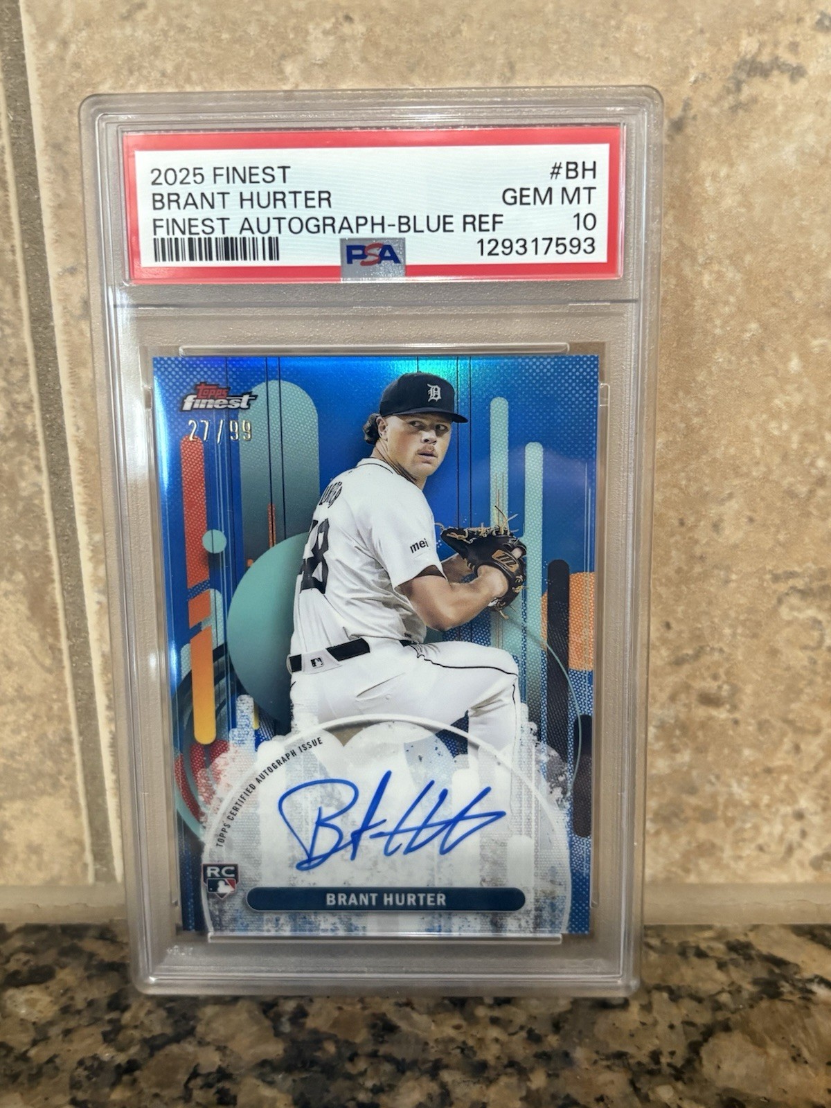 2025 TOPPS FINEST AUTO BLUE REFRACTOR #BH BRANT HURTER ROOKIE RC 27/99 PSA 10