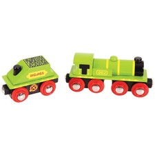 Bigjigs Rail Wooden Big Green Engine Carriage Locomotive Train Track Accessory