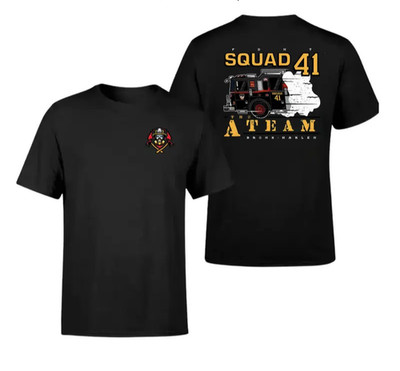 FDNY Squad 41 A-Team Bronx Harlem Firefighter T-Shirt, Vintage Streetwear Fire T