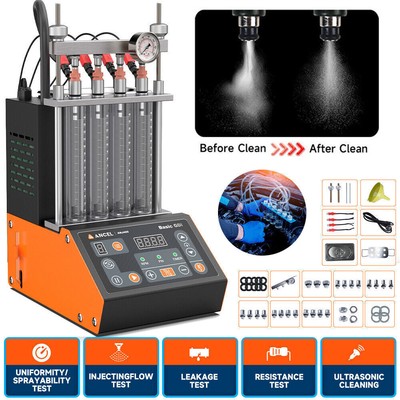 ANCEL ANJ400 Ultrasonic Fuel Injector Tester Nozzle Cleaning Machine 4 Cylinder
