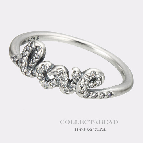 Authentic Pandora Sterling Silver Signature of Love CZ Ring Size 56 7.5 190928CZ