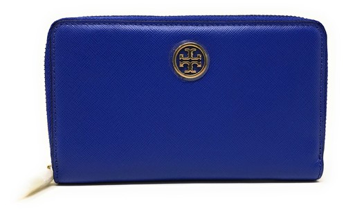 Tory Burch Robinson PVC Mini Zip Continental Wallet: Jelly Blue - $185 MSRP!