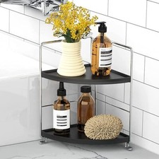 Kitchen Spice Rack Standing Shelf 2tier Corner Storage Shelf Bathroom Countertop