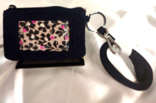 Vera Bradley's 4-PC SET, ZIP ID  LANYARD in CLASSIC NAVY Pattern Solid Blue NWT