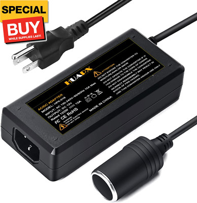 120W 10A AC to DC Converter 110v to 12V Car Cigarette Lighter Socket Adapter, AC