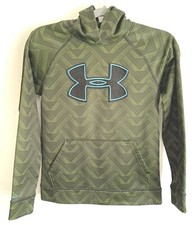 Under Armour Youth Medium Hoodie Black Green Long Sleeve Pocket