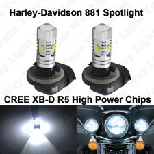 2x Xenon White 881 Spotlight Fog Led Bulbs For Harley Davidson Motorcycle Models