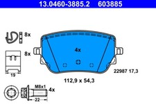 ATE 13.0460-3885.2 BREMSBELAGSATZ, SCHEIBENBREMSE HINTERACHSE FÜR MERCEDES-BENZ