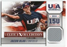 2014 Elite Extra Edition USA Baseball 15U Game Jerseys 18 Jacob Blas RC GU USA