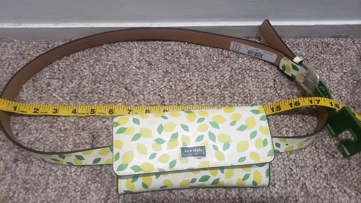 Kate Spade Zip Top Leather Belt Bag Lemon Print Fanny Pack 