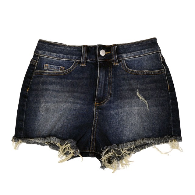 pink high waisted denim shorts