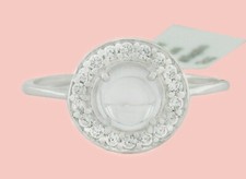 GENUINE 1.10 Cts WHITE SAPPHIRES RING .925 STERLING SILVER - New With Tag