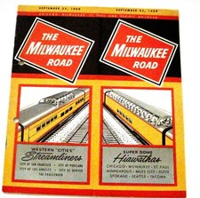 1960 Brochure "Western Cities Streamliners" & "Super Dome Hiawathas"  *