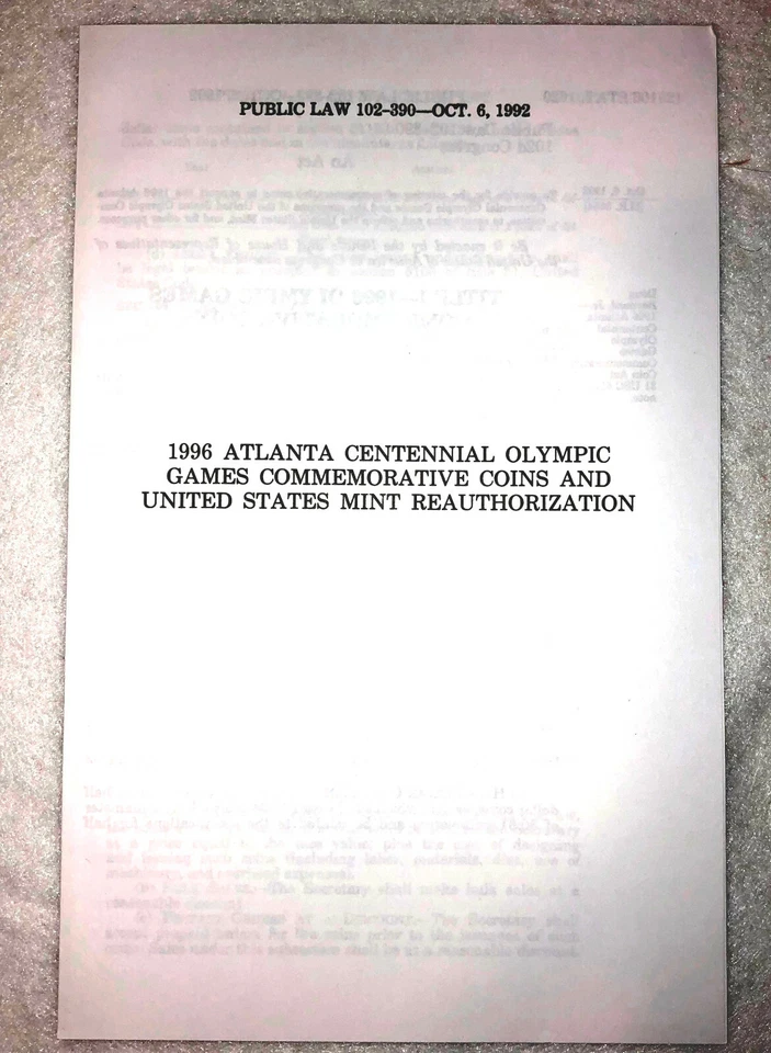 K146 XXVI OLYMPIAD ATLANTA 1996 - US MINT PRESS PACKET OF THE 1996 OLYMPIC COINS - Image 2 of 4