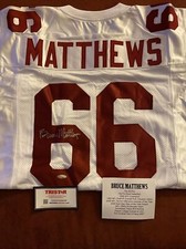 Bruce Matthews USC Trojans White Autograph Jersey - Tristar
