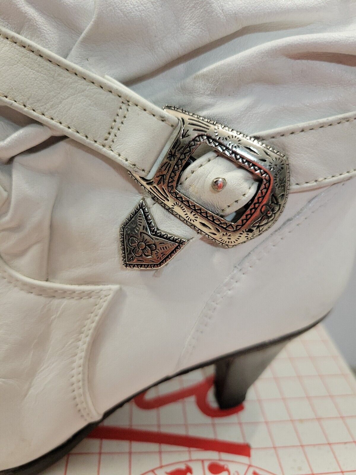Zodiac Womens Size 7 White Boots Vintage Cowboy B… - image 2
