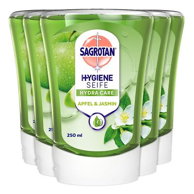 Sagrotan No-Touch Nachfller Apfel & Jasmin 5 x 250 ml Handseife im  Vorteilspack | eBay.de