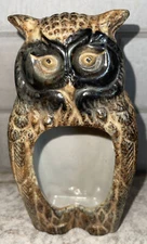 Vintage Retro Ceramic Brown Owl Ashtray Trinket Bowl Japan 5.5 in