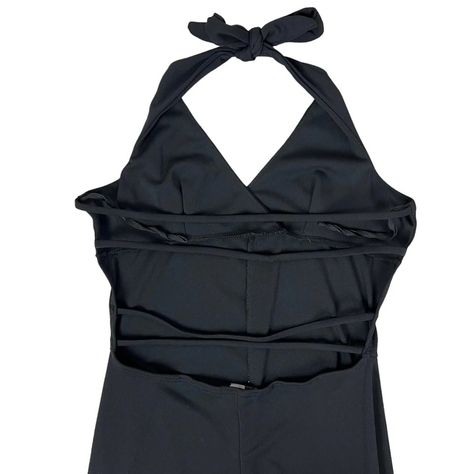 Mono De Colección Y2K Sin Espalda Negro Doble Pierna Abertura Cyber Grunge Punk Retro Talla M Foto 4 de 4