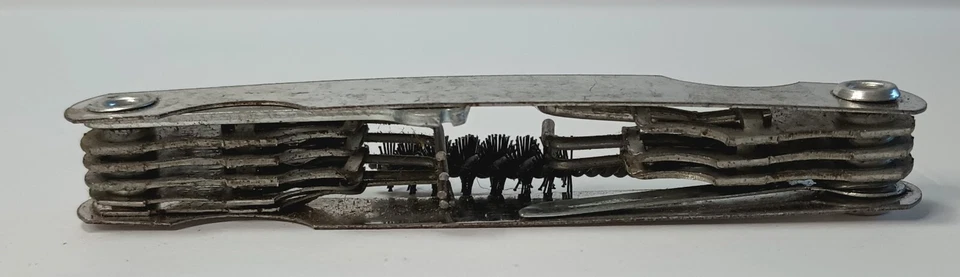 Vintage Kastar Spark Plug Gap Adjustment Feeler Gauge Tool Pocket 8 Wire Brush - Image 3 of 4