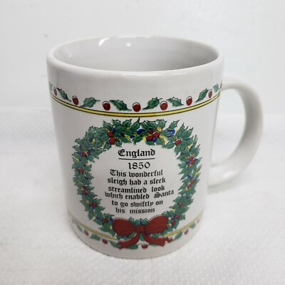 England 1850 Santa Claus Sleigh Christmas Coffee Cup Mug Tree Hot Cocoa Mug  Sled | eBay