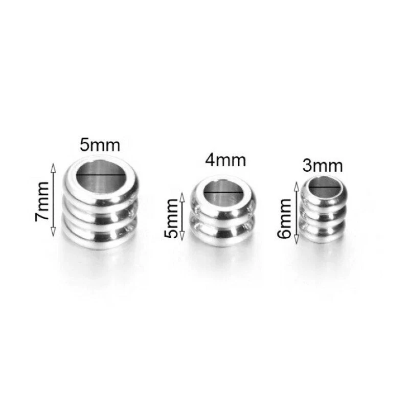 3MM-5MM EDELSTAHL SPACER PERLEN CHARM ARMBAND BASTELN SILBER KUGEL ZWISCHENPERLE - Bild 2 von 4