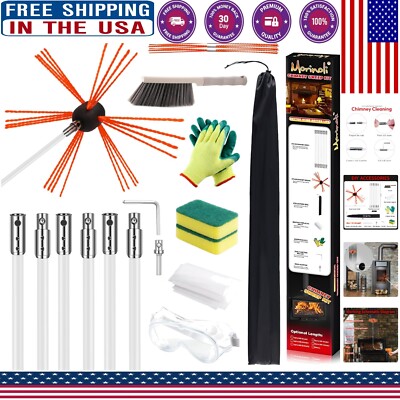 High-Performance Chimney Sweep Kit with Chrome Button Lock for Fire Prevention