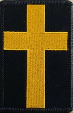 Christian Cross Patch W/ VELCRO® Brand Fastener Gold & Black Tactical Version